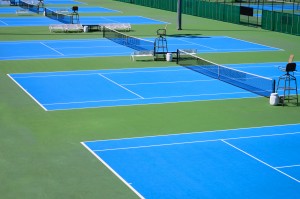 Detail of a tennis court